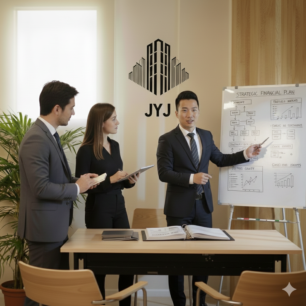 Reunión en oficina JyJ con plan financiero
